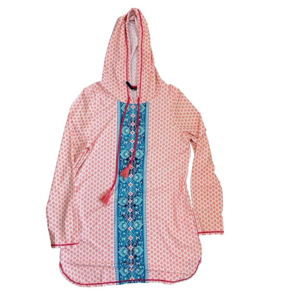 Aqua ET SOL hooded swimsuit beach coverup SzL